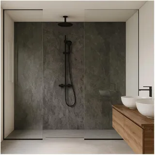 neu.haus Bladel Duschrückwand Grau
