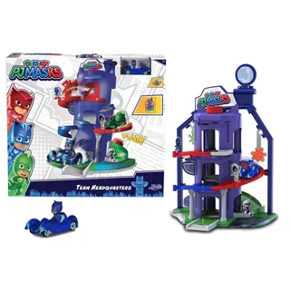 Dickie Toys 203145000 Toys PJ Masks Hauptquartier, Spielset zur Serie inkl. Catboy in Catcar, viele Funktionen, Pyjamahelden Spielstation, ab 3 Jahren