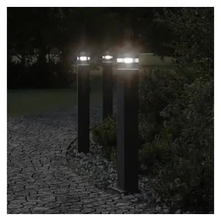 vidaXL Wegeleuchte Aluminium 80,0 cm inkl. Steckdose schwarz