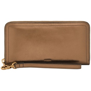 Fossil Geldbörse Logan RFID Zip Around Clutch für Damen Metallicleder, SL10017711