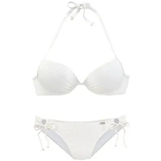 Buffalo Push-Up-Bikini Damen Beige/Weiß 36 Cup A