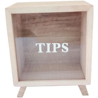 Sharplace Münzbank-Glas, Trinkgeld-Box, Trinkgeld-Glas für Geld, aus Holz, vielseitig einsetzbar, exquisites Geburtstagsgeschenk, Sparschwein, Spardose für, A