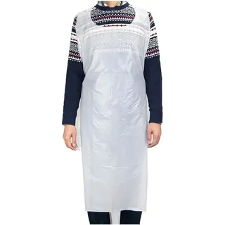 Set Aus 100 Wasserdichten Und Fleckenresistenten Einwegschürzen Aus Kunststoff Für Erwachsene Und Kinder, Geeignet Zum Malen Und Kochen