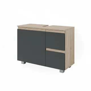 Vicco Waschbeckenunterschrank J-Shape 80 x 60,8 x 33 cm Grau