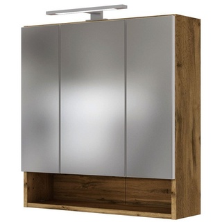 Held MÖBEL Spiegelschrank »Livorno«, 60 cm, Tiefe: 20 cm, wotaneichefarben - bunt