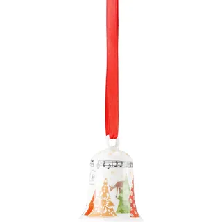 Hutschenreuther 02472-727202-27920 Sammelserie Weihnachtslieder - O Tannenbaum Porzellanglocke/ 7 cm Porzellanglocke, Porzellan, Bunt, 31 x 23 x 21 cm