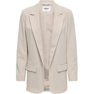 Only Longblazer "ONLCAROLINA LIFE L/S OPEN BLAZER CC TLR", Damen, Gr. 40, bunt (silber gray), Obermaterial: 98% Polyester, 2% Elasthan, unifarben, modisch, loose fit, Langarm, Blazer