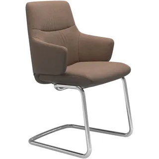 Stressless Stuhl Mint | Freischwinger D400 Calido Warm Brown Mit Armlehnen Niedriger Rücken Poliertes Aluminium