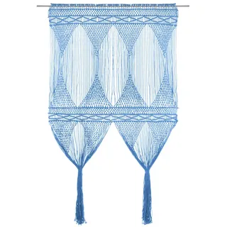 vidaXL Makramee Vorhang Ösen 140 x 240 cm Blau