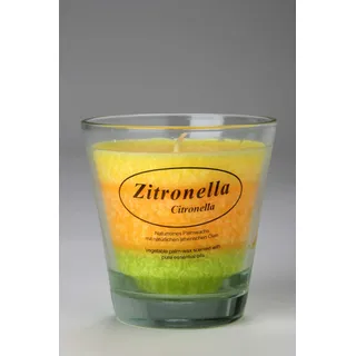 Kerzenfarm Hahn Duftkerze im Glas aus pflanzlichem Stearin, Zitronella, Bio-Stearinkerze, 130 g, reine ätherische Öle, 80 mm x 50/78 mm