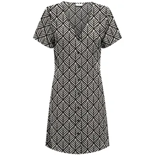 JDY Damen Kleid JDYSTARR Life S/S Dress WVN Dia (DE/NL/SE/PL, Alphanumerisch, L, Regular, Regular, Black) - L