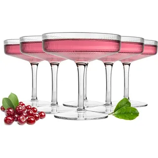6 Margarita Gläser Marguerita Margarita Bargläser Cocktailgläser Margaritagläser Relief - Transparent