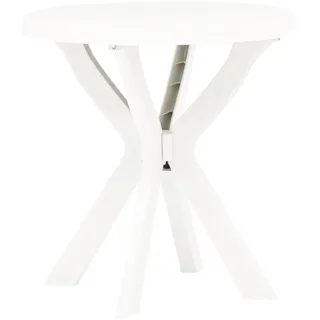 vidaXL Bistrotisch Weiß Ø70 cm Kunststoff | Gartentisch, Balkontisch, Beistelltisch, Stehtisch, Terrassentisch, Campingtisch, Esstisch