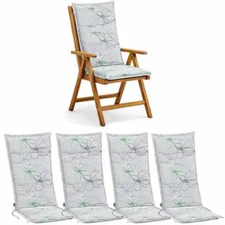 4x Hochlehner Auflagen Sitzkissen Polster für Sessel Gartenstuhl Kissen Einlagen