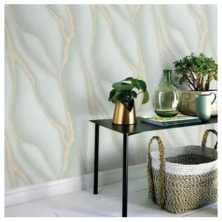 Erismann Vliestapete 3D-Effekt Risse Grün Beige Elle Decoration 10345-07