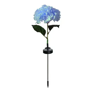 HUSK'SWARE LED Solarleuchte LED Gartenleuchte in Blütenform, LED, Realistische Hortensienoptik Umweltfreundlich mit Solarbetrieb blau