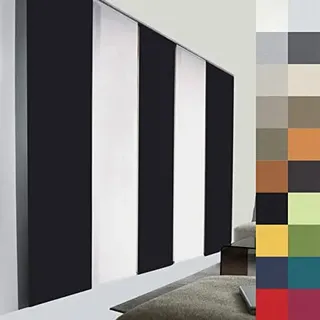 Sun World Schiebegardine nach Maß, Verdunkelungsgardine, Maßanfertigung, Schiebevorhang zur Verdunkelung, Flächenvorhang, Raumteiler, Blickdicht (275cm Höhe x 60cm Breite/Schwarz)