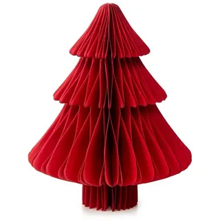 Logbuch-Verlag Dekofigur Roter Weihnachtsbaum aus Papier - Honeycomb Weihnachtsdeko 14 x 18 cm rot