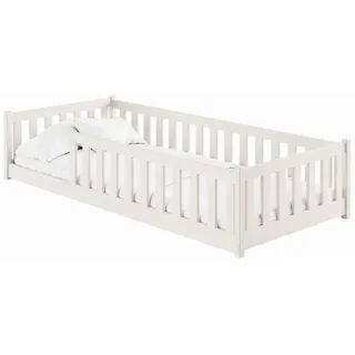 Kids Collective Jugendbett Bodenbett 80 x 180 cm Kiefer massiv beige