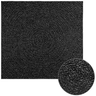 vidaXL Teppich ZIZUR Anthrazit 120x120cm Jute-Optik Indoor und Outdoor