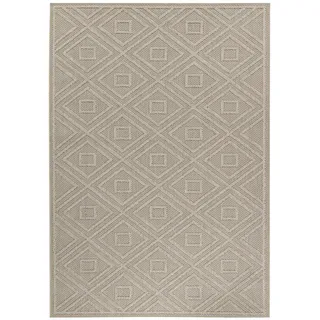KADIMA DESIGN Teppich, Beige, Textil, Rauten, Rechteckig, 80x150 cm, – Böden, Teppiche, Outdoorteppiche