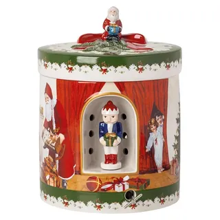 Villeroy & Boch Christmas Toys Paket rund, Santa bringt Geschenke, 17 x 17 x 22 cm, mehrfarbig