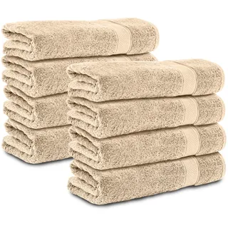 Komfortec Handtuchset 50 x 100 cm beige 8-tlg.