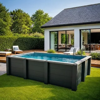 WPC Pool Composite Rechteckbecken 595 x315 cm Avantgarde Komplettset IPE System