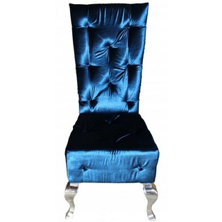 Casa Padrino Esszimmerstuhl Barock Esszimmer Stuhl Türkis / Silber - Designer Stuhl - Luxus Qualität Hochlehnstuhl Hochlehner