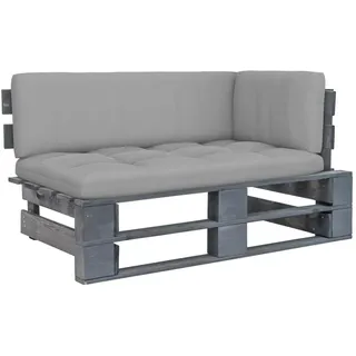 vidaXL Paletten Ecksofa Loungesofa grau
