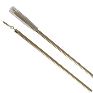 Schleuderstab/Gardinenstab aus ME-Rohr 9 mm stabil für schwere Vorhänge mit Griff + Verschlusshaken in 2 Farben (messing glanz)