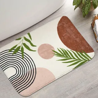Badezimmerteppich, rutschfest, Boho-Badematte, klein, niedlich, weich, waschbar, Badteppich für Badewanne, Boho-Badezimmer-Dekor