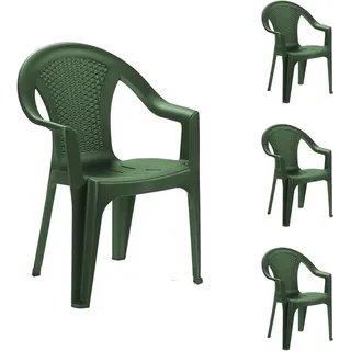 Mojawo Stapelstuhl Gartenstuhl 56 x 56 x 83 cm grün 4 St.
