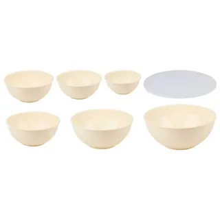 Alpina Rührschüssel alpina Rührschüssel Set 7 Teilig - Salatschüssel mit Deckel, Kunststoff beige