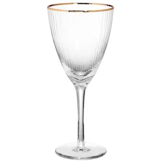BUTLERS GOLDEN TWENTIES Weinglas mit Goldrand und Rillen 280ml Gläser
