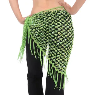 BellyLady Bauchtanztuch, ägyptisches Dreieckstuch, Geschenkidee zu Halloween Gr. Einheitsgröße, grün - Einheitsgröße