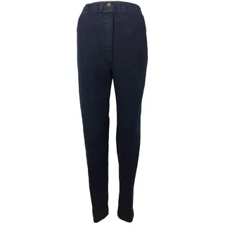 K-Milano Damen Jeanshose Stretch Hose mit Stickerei, Strass und Komfortbund, Schlupfjeans aus Baumwolle/Spandex-Mix, Made in Italy - 42-44