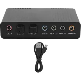 Externe Soundkarte für Laptop, Aluminium USB 5.1 Audio Interface | USB Soundkarte mit optischem SPDIF 5.1 Kanal Audio Adapter für Karaoke Aluminium Legierung Gehäuse