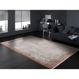 WK Wohnen Fellini Teppich Border 806 grau-Rose 160 x 230 cm