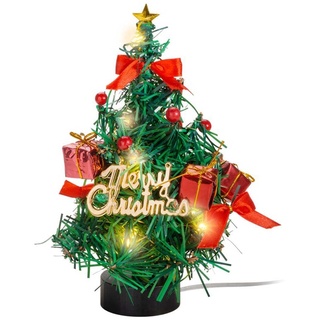 Goobay 60336 Weihnachtsbaum Künstlich 22 cm/Warmweiße LED Beleuchtung/Weihnachtsdeko für Beistelltisch, Schreibtisch oder Fensterbank