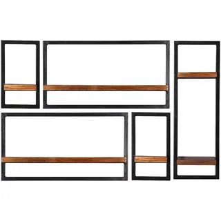 SIT Möbel Wandregal-Set 120 x 25 x 75 cm Antikschwarz