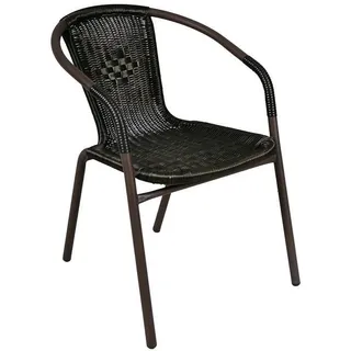 Bistrostuhl dunkel-braun Stapelstuhl Balkonstuhl Poly-Rattan Gartenstuhl Cafè