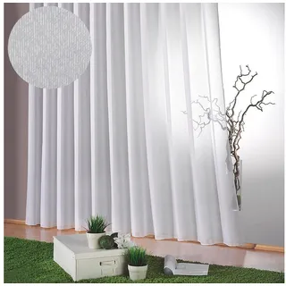 Weckbrodt Gardine Lena, Faltenband (1 St), halbtransparent, Websablè, halbtransparent, Faltenband, Effektfäden, Bleiband, Store weiß 900 cm x 150 cm