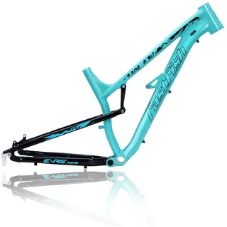 HZXQCVB 27,5er Softtail DH/XC/AM/Mountainbike-Rahmen Aluminiumlegierung 17'' Vollgefederter Fahrradrahmen Scheibenbremse Schnellspanner 135mm BSA68MM(Blue)