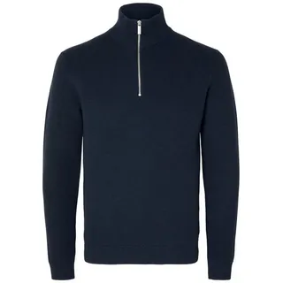 SELECTED HOMME Stehkragenpullover SLHDANE LS KNIT STRUCTURE HALF ZIP S (48)