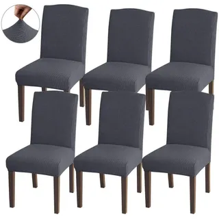luxuskollektion Stuhlhussen Jacquard Grau 6er Set