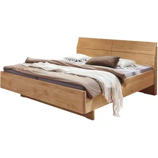WIEMANN Holzbett Cardiff, Bettgestell, Bettrahmen, teilmassiv Erle (Belastbarkeit 110/220 Kg, 4-fache höhenverstellbar, MADE IN GERMANY), Kopf- und Fußteil aus Massivholz in Erle, verschiedene Größen braun 180 cm x 220 cm