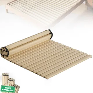 XMTECH Rollrost 90x200 cm – 23 robuste Latten aus Tannenholz, Lattenrost für Kinder-, Einzel- und Gästebetten, Nicht verstellbar, belastbar bis 300 kg, ausrollbarer Rolllattenrost