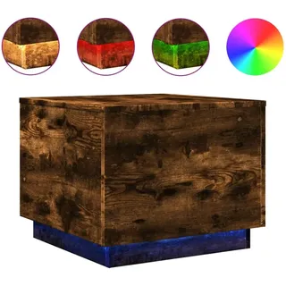 vidaXL Couchtisch mit LED-Leuchten Räuchereiche 50 x 50 x 40 cm
