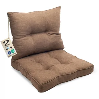 sunnypillow Stuhlkissen 60 x 60 cm / Rückenlehne 60 x 40 cm Braun